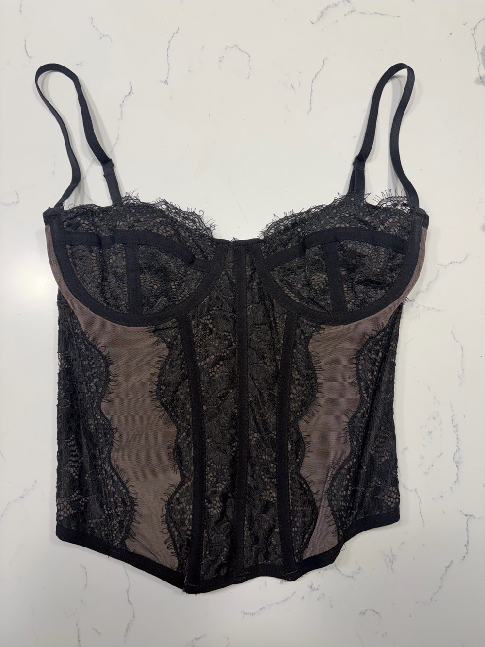 Urban Outfitters Black Lace Bustier Top
